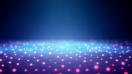 Graphic abstractdot digital background for technological processes, neural networks, digital data storage, particle flow, fundamentals of artificial intelligence Technology Network Background.