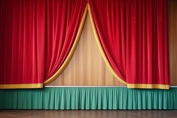 red velvet curtain draped over a theater stage