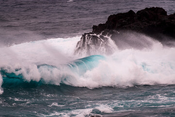 raging waves in the Pacific Ocean