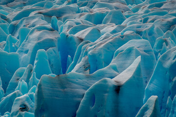 Grey glacier in Torres del Paine National Park, in Chilean Patagonia - obrazy, fototapety, plakaty