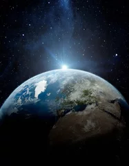 Photo sur Plexiglas Pleine Lune arbre 宇宙　地球 　earth　Generative AI