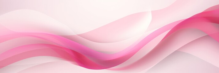 Elegant pink waves on a soft gradient, abstract design for breast cancer awareness