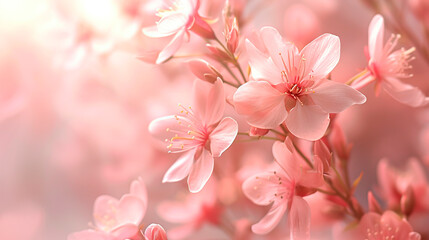 Radiant Pink Cherry Blossoms in Soft Morning Light