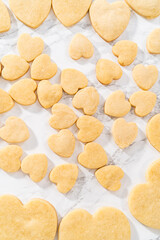 Heart-shaped sugar cookies with royal icing