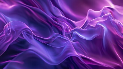 Obraz premium Abstract Purple and Pink Smoke Waves in a Fluid Formation Against a Dark Background