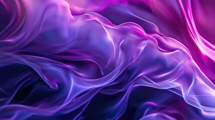 Fototapeta premium Abstract Purple and Pink Smoke Waves in a Fluid Formation Against a Dark Background