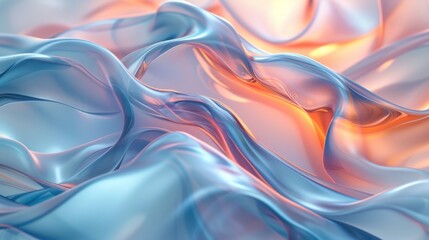 Obraz premium Abstract Flowing Fabric Design in Blue and Orange Hues Captured in a Studio