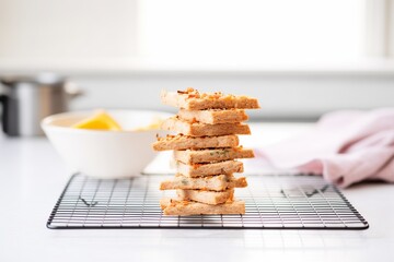 gluten-free bread stacked on a cooling rack
