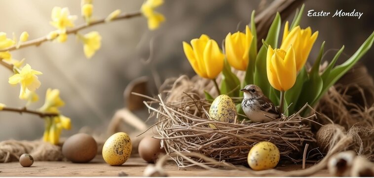 Easter monday with jesus christ: celebrating faith, renewal, and joy in the risen Savior's love, a day of Christian worship, tradition, and festive spirituality for family and believers alike.
