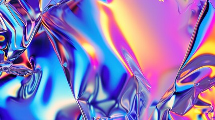 Vividly Colored Abstract Holographic Texture Captured in Bright Studio Light