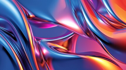 Vibrant Abstract Color Play in Fluid Artwork Depicting Movement and Reflection