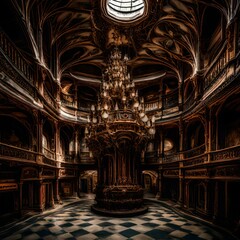 Obraz premium chocolate strawberries with nuts and red ajar drops on the cream cake with chocolate streams on the cake abstract background view and Christmas background 