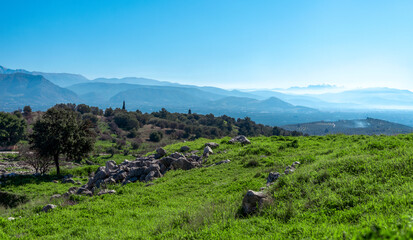 Fototapeta na wymiar landscape panoramic mountain view in greece