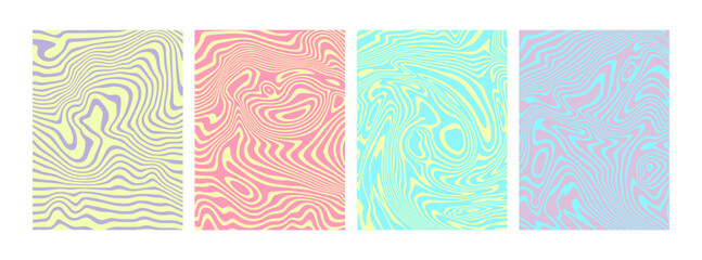 Pastel neon liquid trippy posters. Holographic colors. Marble acrylic texture. Psychedelic distortion. Cosmic background, banner, cover, template.