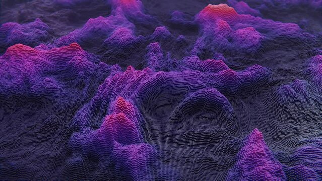 Abstract blue neon background motion graphic of flying around in seamless loop