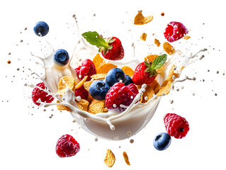 muesli with berries and yogurt