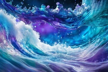 abstract splashing water wave splatter  background for advertising and product presentation , wavy liquid