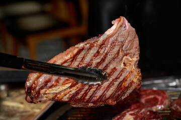 porterhouse beef steak close-up
