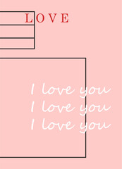 Cute poster with quote about love, Valentine's Day greeting card in modern, trendy colors.