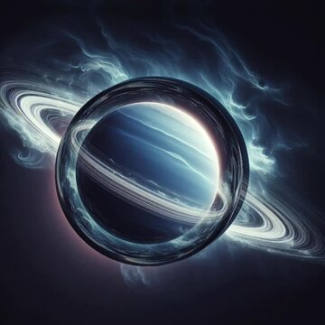 3D sphere moving with multple planet saturn image