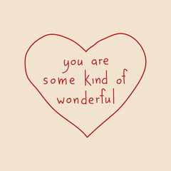 Cute poster with quote about love, Valentine's Day greeting card in modern, trendy colors.