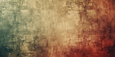 Grungy Wall With Red and Green Background