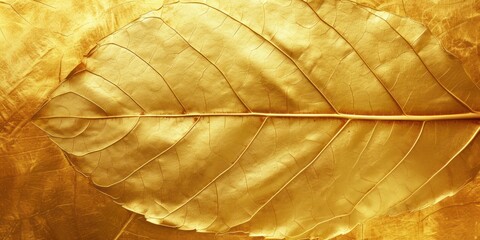 Close Up of Leaf on Yellow Background