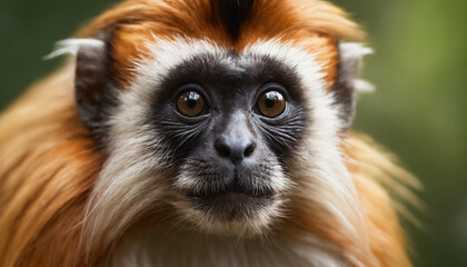 Fototapeta premium Cute Tamarin Monkey Portrait in Jungle