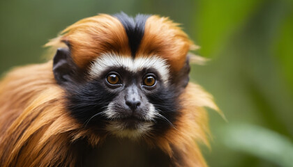 Obraz premium Cute Tamarin Monkey Portrait in Jungle