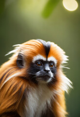 Obraz premium Cute Tamarin Monkey Portrait in Jungle