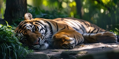 Fototapeta premium Tiger Resting in Forest