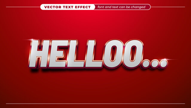 Metallic white 3D silver text effect on red background, modern graphic styles 