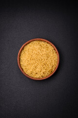 Fine vermicelli paste is yellow in color when raw