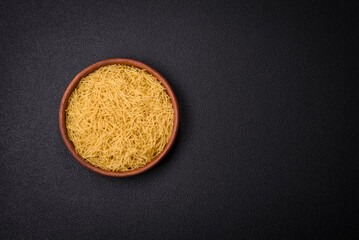 Fine vermicelli paste is yellow in color when raw