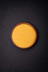 Corn grains or particles are yellow in color when raw