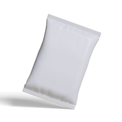 Pouch packaging white color, realistic 3D illustration 