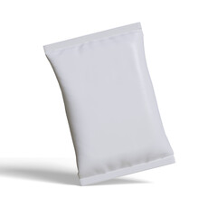 Pouch packaging white color, realistic 3D illustration 