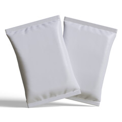 Pouch packaging white color, realistic 3D illustration 