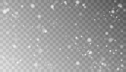 Shining bokeh isolated on transparent background. Christmas concept