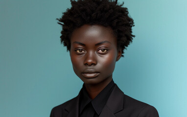 Obraz premium Woman Wearing Black Suit and Tie