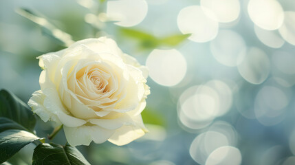 Obraz premium Romantic greeting card with tender Flowers, closer look on buds Roses. Banner, Illustration for Albums, notebooks