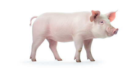 A pig isolated on a white background.
