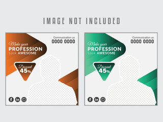 Professional Social media templates, Travel social media template.