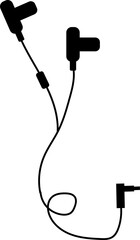 Headphones on transparent, png.  for design web site, web banner, printed material. Dj headphones icon. Earphones element