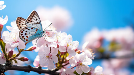 Close-up of a butterfly on a flower. a large butterfly sitting on green leaves, a beautiful insect in its natural habitat. Banner, Illustration for Albums, notebooks