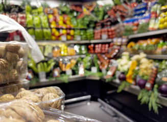 greens and various vegetables at the grocery store