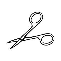 Manicure scissors, personal hygiene, vector outline