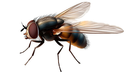 close-up photo of fly on transparent background - obrazy, fototapety, plakaty