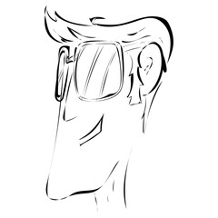 Kopf Mann mit Brille