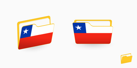 Chile flag on two type of folder icon.